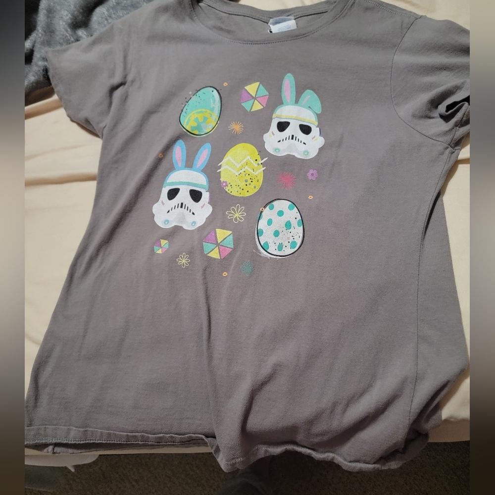 Gray STAR WARS SHIRT with Easter Design